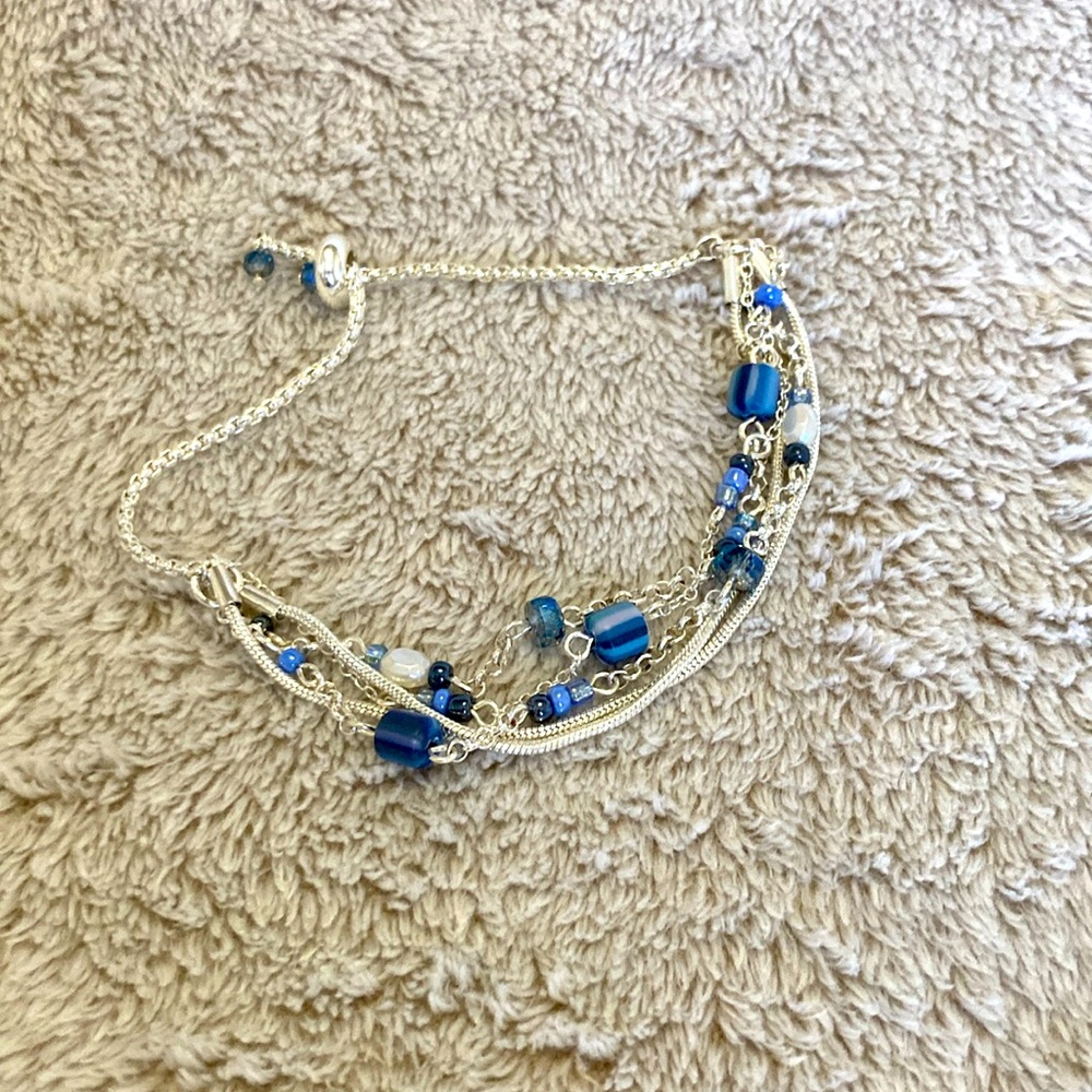 Blue and silver bracelet